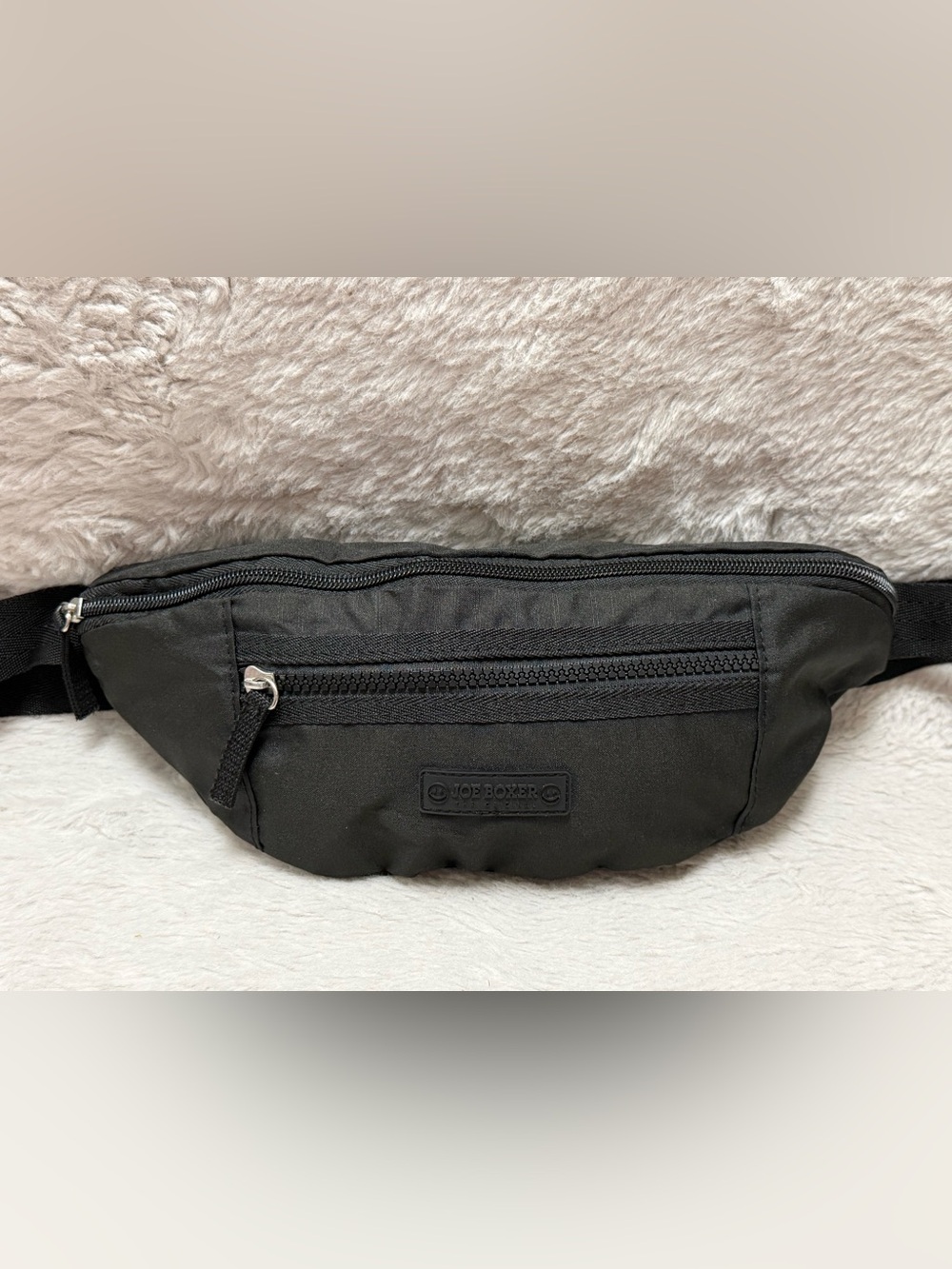 Joe Boxer Black Men's Waist Pack with Front Zip Pocket